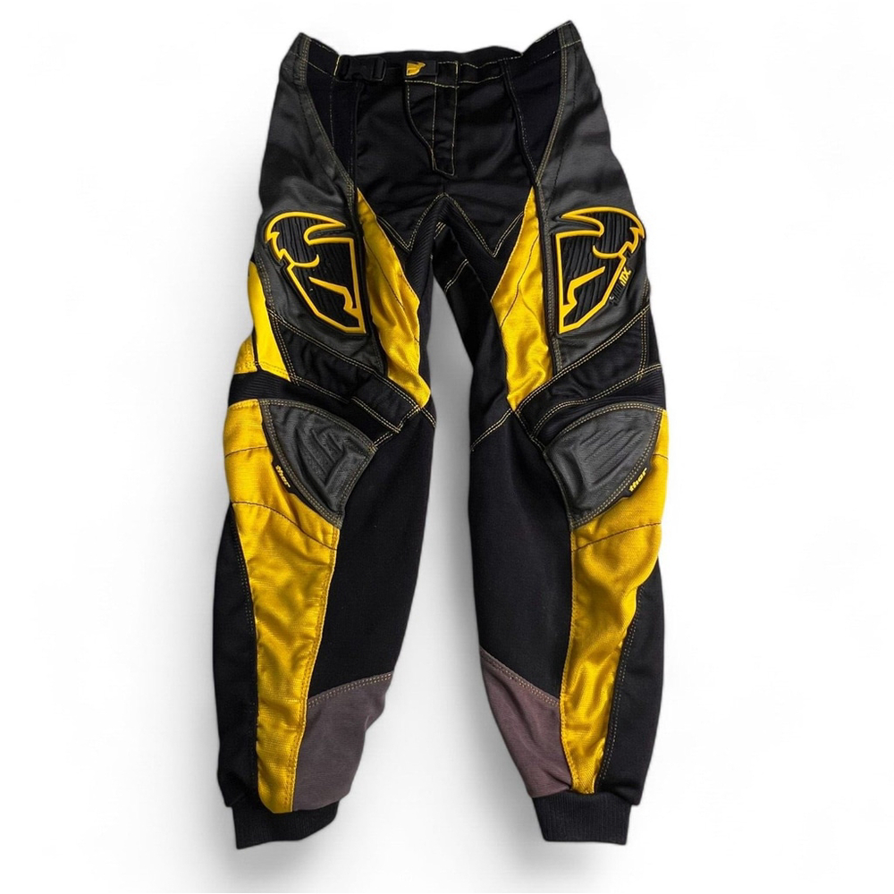 THOR Racing Phase Motocross Riding Pant Size Youth 26 Yellow Black MX Style 1210